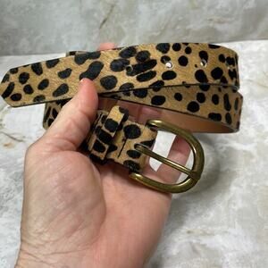 Western style spotted cowhide belt